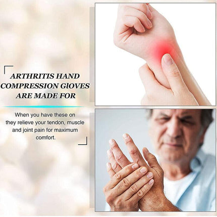 Arthritis Gloves Compression Joint Finger Pain Relief Hand Wrist Support Brace - Aimall