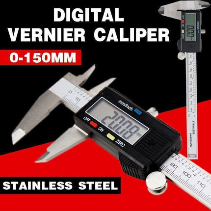 Stainless Steel LCD Digital Electronic Vernier Caliper Micrometer 6" Inch/150MM - Aimall