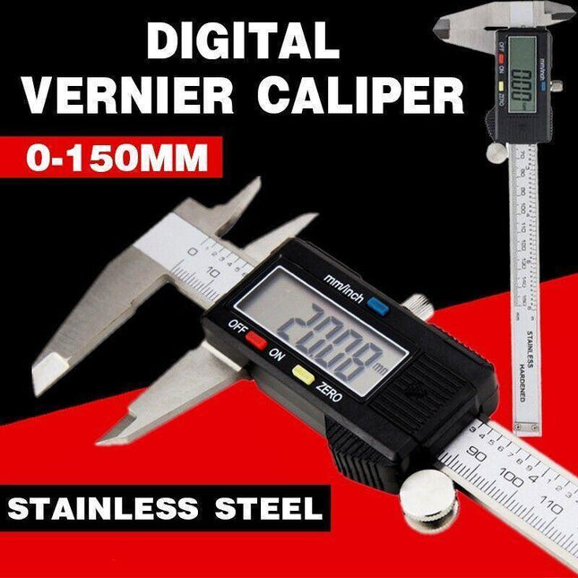 Stainless Steel LCD Digital Electronic Vernier Caliper Micrometer 6" Inch/150MM - Aimall