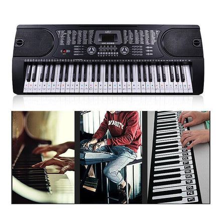 TRANSPARENT Keyboard Piano Stickers 88/61/54/49/37 KEYS Sticker Note For Learner - Aimall