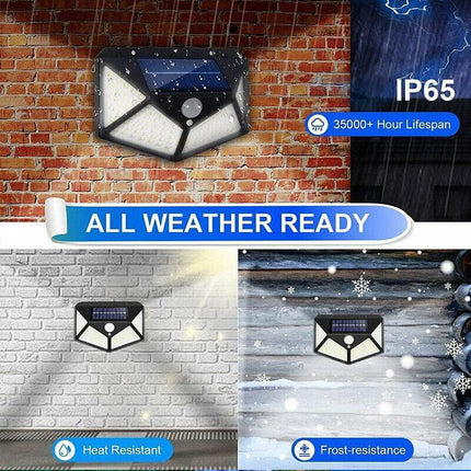 4PCS 100 LED Solar Power Motion Sensor Light Outdoor Security Garden Waterproof - Aimall