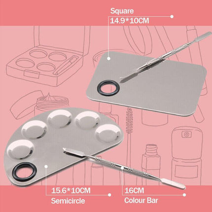 Stainless Steel Cosmetic Face Makeup Palette Spatula Foundation Mixing Tool - Aimall