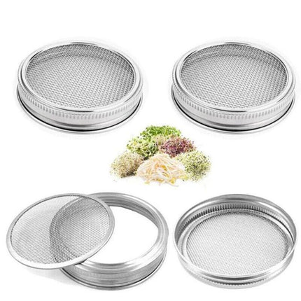 Metal Mesh Screen Sprouting Strainer Lid Filter Cover For Wide Mouth Mason Jar - Aimall