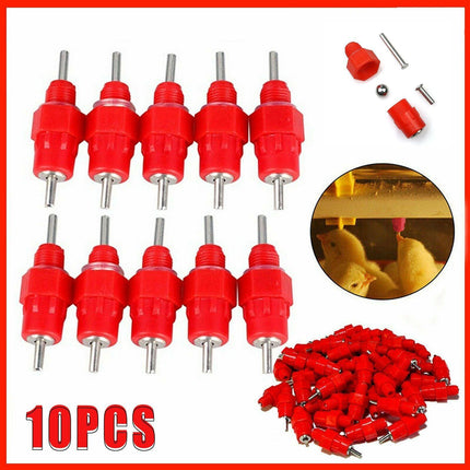 10 Pcs Water Nipple Valves Auto Drinker Waterer Feeder Poultry Chicken Duck Bird - Aimall