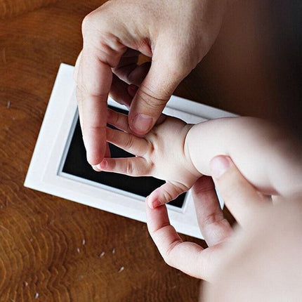 Baby Hand Footprint Photo Frame Kit Pet Safe Inkless Wipe Newborn Print Gift New - Aimall