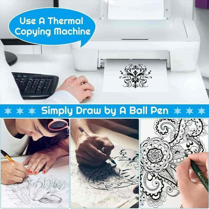 40X Tattoo Stencil Transfer Paper Spirit Thermal Carbon Tracing Copier Supplies - Aimall