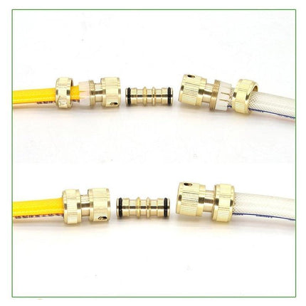 Garden Hose Connector Brass Copper Adapter Joiner 2 Way Fitting Male 48x15x9mm - Aimall