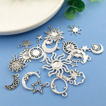 80PCS Mixed Tibetan Silver Charms Pendants Jewelry Making Findings DIY Craft - Aimall
