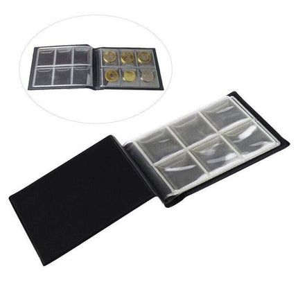 60 Slots Coin Album Holder Storage Collection Collecting Penny Pocket Book Black - Aimall