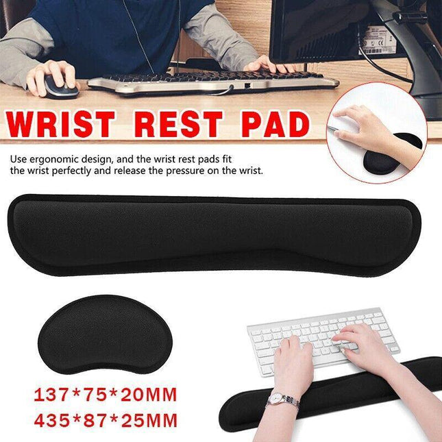 Keyboard Wrist Rest Pad and Mouse Gel Wrist Rest Support Cushion w/ Memory Foam - Aimall