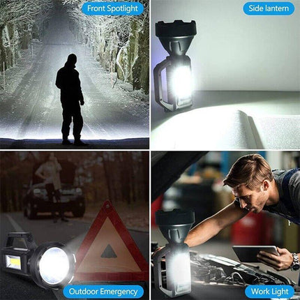 Solar LED Searchlight USB Rechargeable Spotlight Flashlight Torch Power Bank AU - Aimall