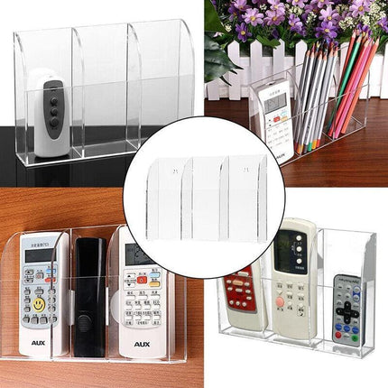TV Remote Control Holder Wall Mount Clear Acrylic Organizer Stand Box Storage - Aimall