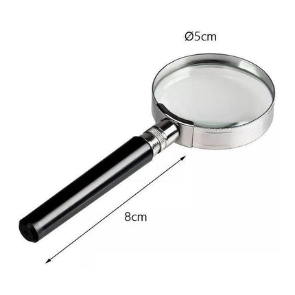 Quality 50MM Silver Metal Magnifying Glass Lens Magnifier Loupe 10x MAGNIFIER AU - Aimall