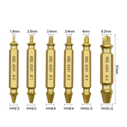 6PCS Damaged Screw Extractor Speed Out Drill Bits Tool Set Broken Bolt Remover - Aimall