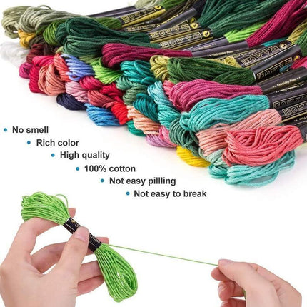 100 Colourful Egyptian Cross Stitch Cotton Sewing Skeins Embroidery Thread Floss - Aimall