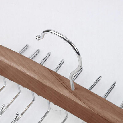 Tie Belt Scarf 24 Hooks Hanger Rack Clip Organiser Holder Storage Wood - Aimall