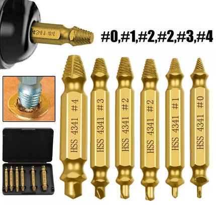 6PCS Damaged Screw Extractor Speed Out Drill Bits Tool Set Broken Bolt Remover - Aimall