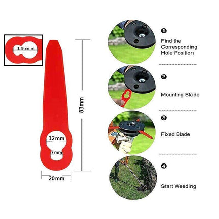 Grass Trimmer Plastic Blades Part Cutter Replace Acc Crop for OZITO Bosh Kuller - Aimall