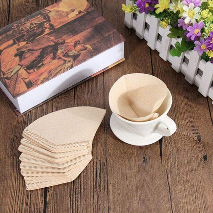 100PCS Coffee Filter Paper Natural Unbleached Original Wooden Drip Paper - Aimall