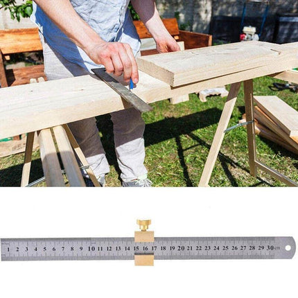 1/2 x 10cm 15cm 20cm Double Sided Stainless Steel Metal Ruler Rule Precision AU - Aimall