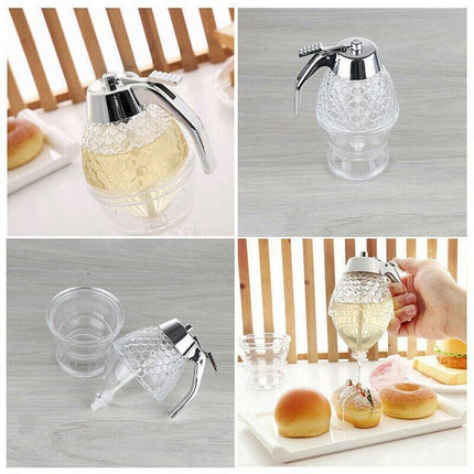 Honey Syrup Dispenser Pot stand Jar Bee Hive Trigger Kitchen Pot Premium - AU - Aimall