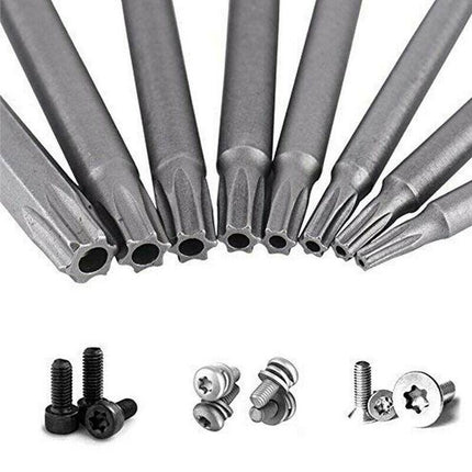 8x T8-T40 Torx Screwdriver Bit Set Hex Security Magnetic Head 100mm Long New AU - Aimall