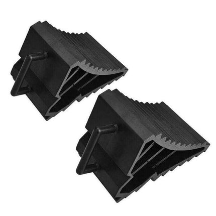2/4PCS Heavy Duty Rubber Wheel Chock Tough Chocks Stops Car Trailer Boat Caravan - Aimall