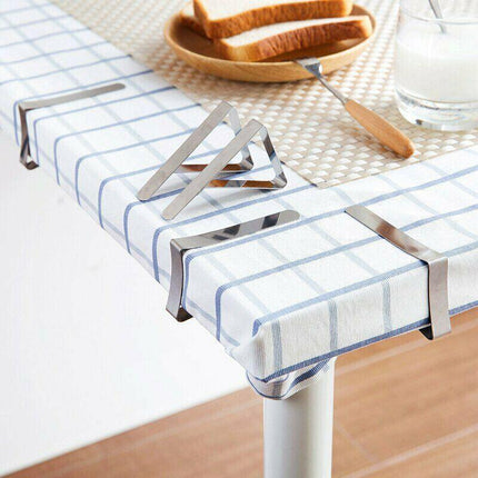 12PCS Stainless Steel Tablecloth Clips Desk Table Cloth Cover Clamp Holder Party - Aimall