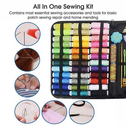 Sewing Kit 183Pcs Portable Mini Premium Travel Home Beginner Emergency AU Stock - Aimall