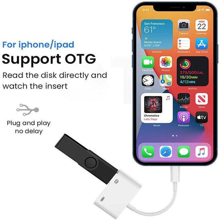 For iPhone/Type C 8-Pin to USB 3.0 Camera Adapter Easy to Transfer Photos Videos - Aimall