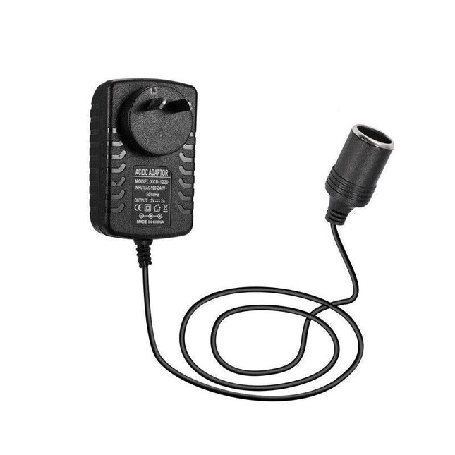 240V Mains Plug to 12V Socket Adapter Car Cigarette Lighter Power Converter PC - Aimall