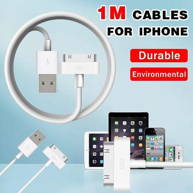 USB Data Charger Cable for Apple iPhone 4S 4 3GS iPod Touch iPad 2 3 Sync Cord - Aimall