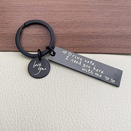 New Drive Safe I Need You Here With Me Couple Alloy Keyring Keychain Car Gift - Aimall