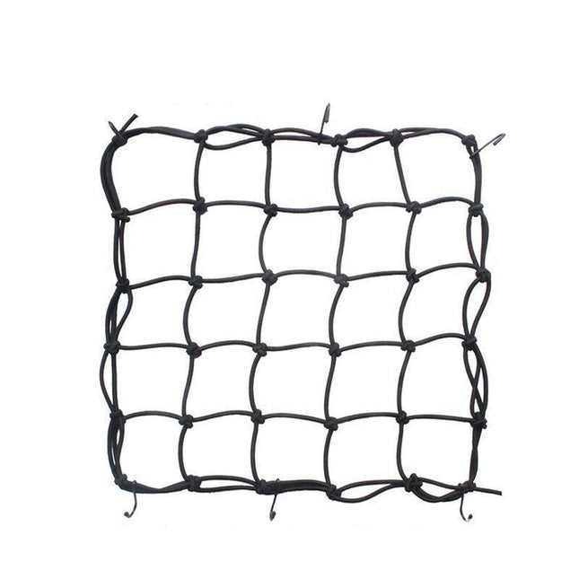 Motorcycle Bungee Cargo Net Helmet Mesh Bike Hold Down Accessories 6 Hooks - Aimall