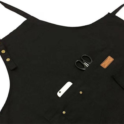 Unisex Canvas Apron Washable Butcher Waiter Chef Waterproof Kitchen Cooking Cafe - Aimall