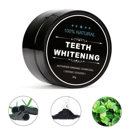 Carbon Coco Organic Teeth Whitening Powder Coconut Charcoal Tooth Polish White - Aimall