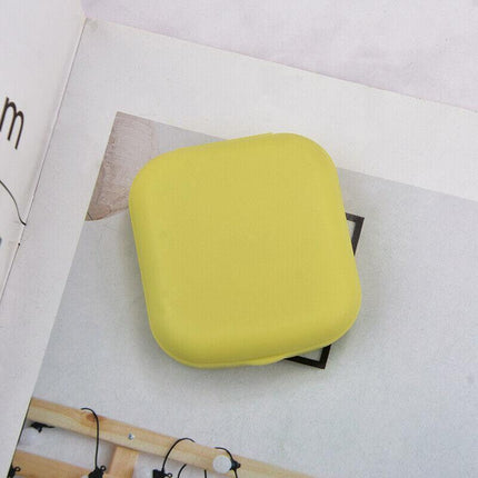 Pocket Plastic Mini Contact Lens Case Kit Outdoor Travel Holder Mirror Container - Aimall