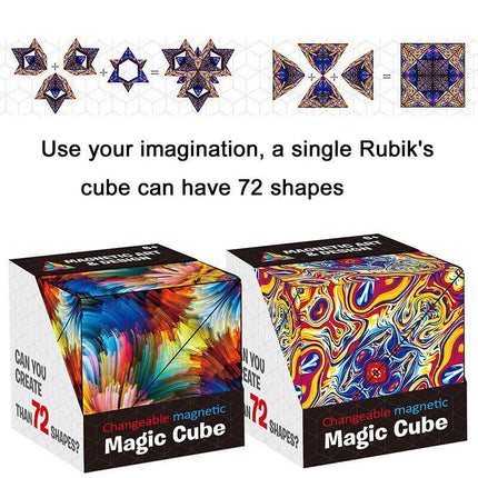 Variety Changeable Magnetic Magic Cube 3D Hand Flip Puzzle Anti Stress Toys Gift - Aimall