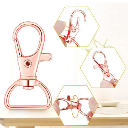 10x 20MM Lobster Clasp Swivel Trigger Clip Keychain Snap Hook Key Ring Rose Red - Aimall