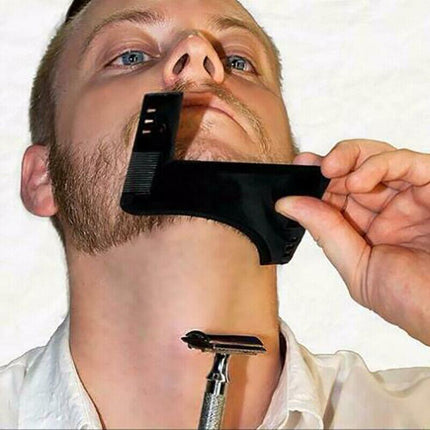 Beard Styling Shaping Template Comb Tool Symmetry Trimming Shaper Stencil - Aimall