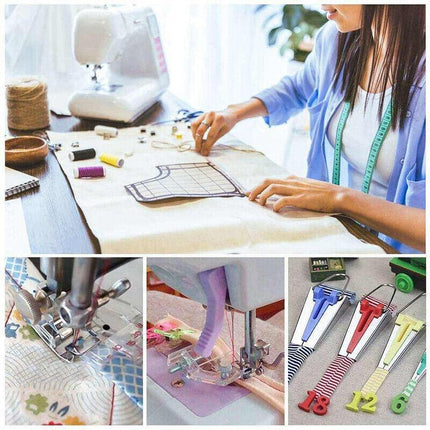 61pcs Fabric Bias Tape Maker Sewing Binding Quilting Tool Presser Foot Kit Craft - Aimall