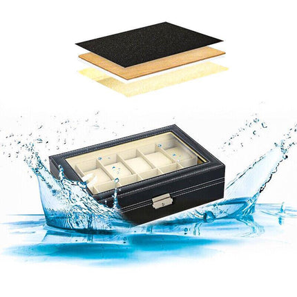 12Grids Leather Watch Jewelry Display Storage Holder Case Box Organizer AU Stock - Aimall