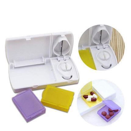 Pill Cutter Box Grinder Medicine Box Tablet Crusher Pill Splitter Storage Case - Aimall