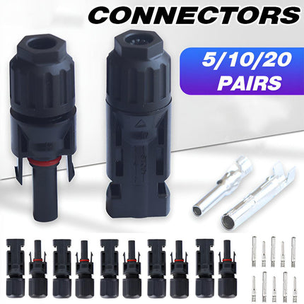 5~20PCS Connectors For IP67 MC4 Solar Panel 30A Line Plug Socket Male &amp; Female M - Aimall