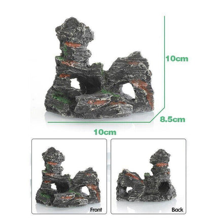 Aquarium Rockery Landscaping Cave Mountain View Decoration Ornament Fish Tank - Aimall