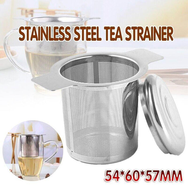 Tea Infuser with Lid Mesh Stainless Steel Metal Cup Strainer Loose Leaf Filter - Aimall