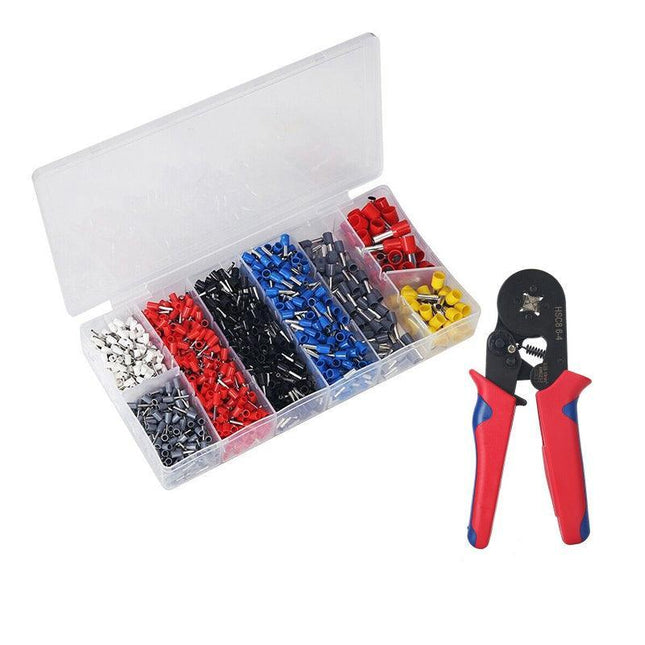 1200 PCS Bootlace Ferrule Crimper kit Crimping Tool 0.25-10mm² Cord End Ratchet - Aimall