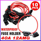 10Pcs 12V 40A Standard Blade Inline Fuse Holder with Water Proof Dustproof Cover - Aimall
