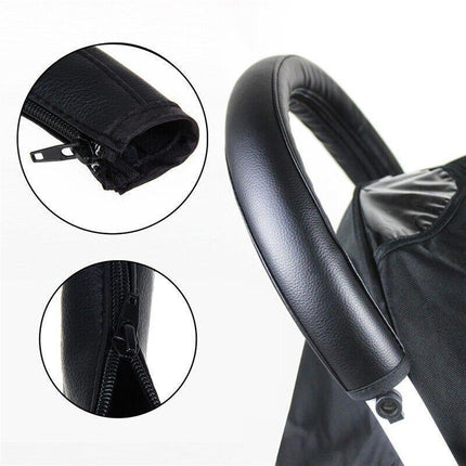Baby Cover Stroller Protective Grip Case Pram Handle Bar Accessories PU Leather - Aimall