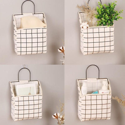 Wall Hanging Storage Bag Home Wardrobe Organiser Pouch Book Holder Phone Pocket - Aimall